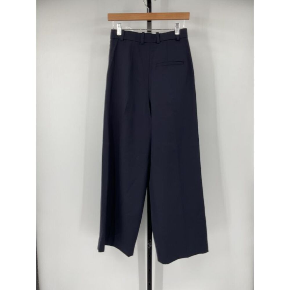 COS Navy Wide-Leg Pleated Trousers - Picture 2 of 3